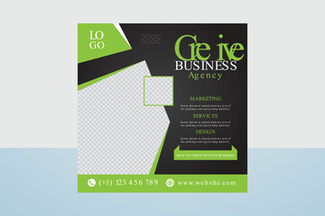 Creative business agency social media post design template for your business 