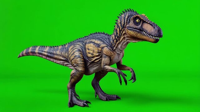 Dinosaurier auf gr&uuml;nem Chroma Key Hintergrund &ndash; isoliertes Greenscreen Video f&uuml;r Videomontage
