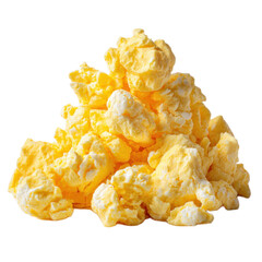 A pile of yellow and white popcorn