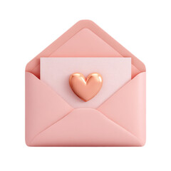 A pink envelope with a heart on it