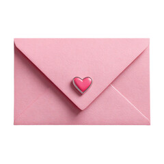 A pink envelope with a heart on it