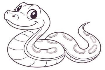 Cartoon Snake Illustration with Friendly Smile and Playful Pose Perfect for Childrens Books and Educational Materials Promoting Reptile Awareness