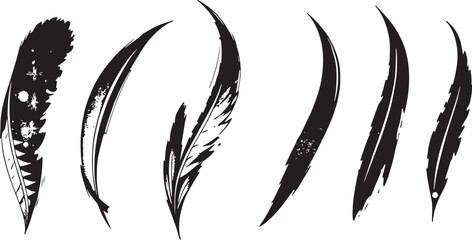 Brush set. Vector black paint brush spots, highlighter lines or felt-tip pen marker. Ink smudge abstract shape stains and smear set with texture