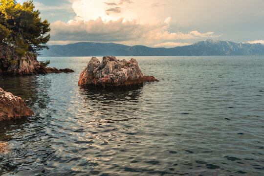 Croatia beach  in Gradac, Makarska riviera, Dalmatia region of Croatia