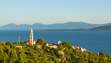 Catholic church in Igrane village on Makarska riviera, Makarska riviera, Dalmatia region of Croatia