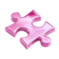 A pink puzzle piece with a pink letter H