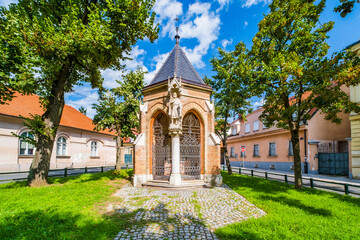 Chapel of st. Cross from 19th century on Ilirski Square in Zagreb, Croatia