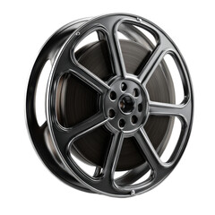 A wheel with spokes is shown