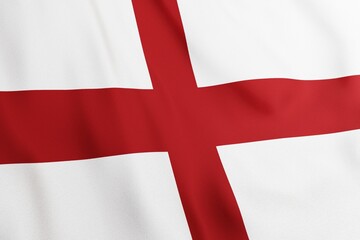 Fabric painted in colors of flag of England. Close up shot