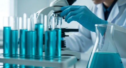 Fototapeta premium Scientists conduct groundbreaking research in a modern laboratory with advanced equipment