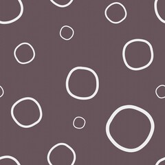 Multiple symbols of circle composited as seamless pattern. The symbols are made in white color on charcoal background