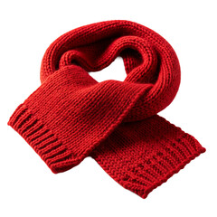 PNG eines roten Schals aus Wolle, freigestellt, warm und gem&uuml;tlich.