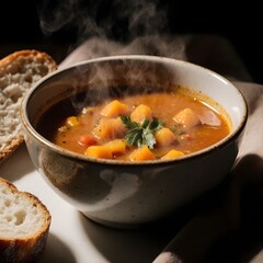 pumpkin soup in a bowl