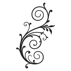 Elegant swirl flourish vector graphic ornate decorative element scalable design white background