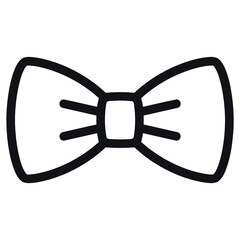 Minimalist bow tie outline icon vector graphic scalable illustration for formal wear and style white background