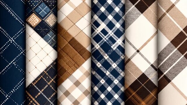 Autumn plaid fabric collection