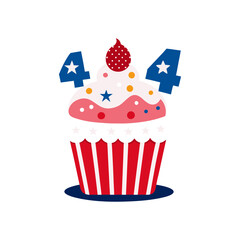 a cupcake use 4th july theme vector illustration