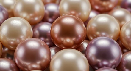 Colorful beads for creative decoration idea. Abstract shiny background design for jewelry store or greeting card.