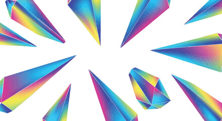 Obraz premium Iridescent shards of crystal, creating a mesmerizing and modern design perfect for adding a touch of elegance to any project