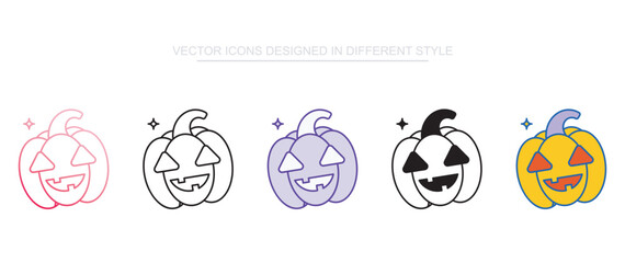 Pumpkin icon design with white background stock illustration