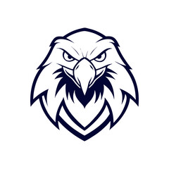 Fototapeta premium a fierce eagle mascot logo vector line art illustration