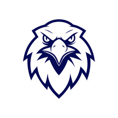 a fierce eagle mascot logo vector line art illustration