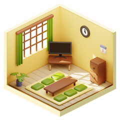 3d render of a bedroom