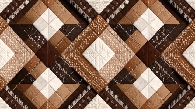 Geometric pattern of brown and white tiles