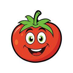 a friendly tomato mascot logo vector illustration