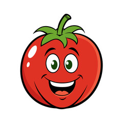 a friendly tomato mascot logo vector illustration