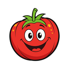 a friendly tomato mascot logo vector illustration
