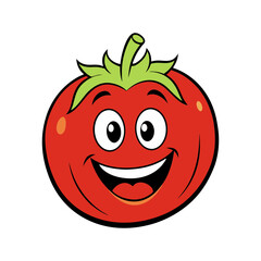 a friendly tomato mascot logo vector illustration