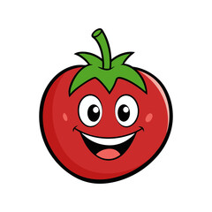 a friendly tomato mascot logo vector illustration