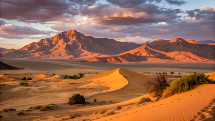 sunset in the mountains