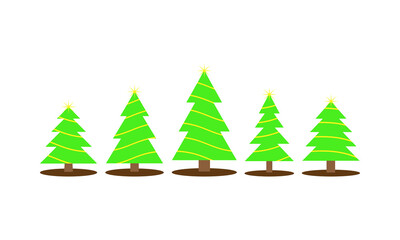 Fototapeta premium Christmas Trees Vector Set – Holiday Decoration Illustration