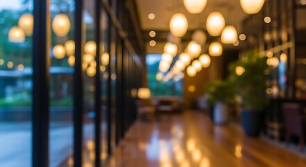 Elegant Lobby Lighting Design Showcases Warm Ambiance and Modern Interior Architecture