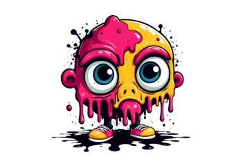 Stylish Melting Character A Humorous Take on a Bad Day. Transparent PNG