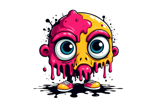 Stylish Melting Character A Humorous Take on a Bad Day. Transparent PNG