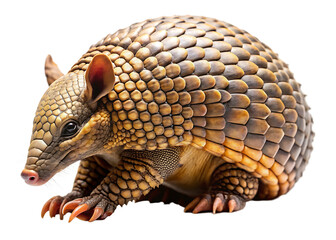 Fototapeta premium Armored animal scaled creature isolated on a transparent background