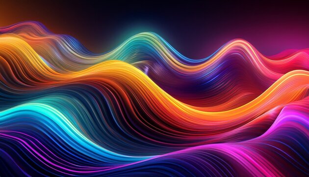 abstract neon wave pattern with vibrant colors