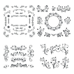 Floral Ornament Design Set – Decorative Vintage Swirl Elements Collection