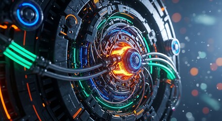 Intricate Futuristic Sci Fi Mechanical Core Energy Generator Power Source