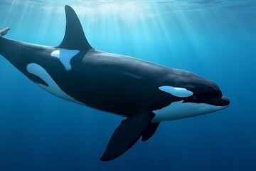 Obraz premium Killer whale. Orca whale. Ocean wildlife, intelligence, strength, and the beauty of aquatic life in the wild