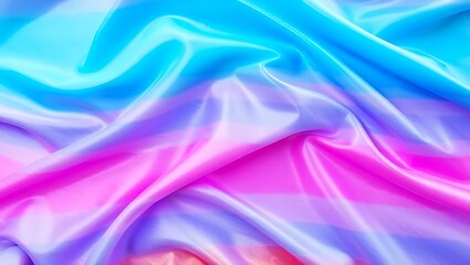 Fototapeta premium Abstract flowing silk fabric with vibrant pastel colors for background design and texture