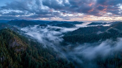 mountains and clouds
