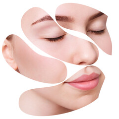Female face appearing in the smear. Beautiful concept.