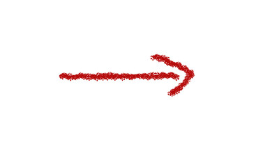 Red Hand-Drawn Arrow Icon | Simple Directional Arrow Sketch | Artistic Doodle Arrow Graphic | Transparent Background PNG