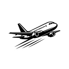 Airplane flying at an angle with motion trails