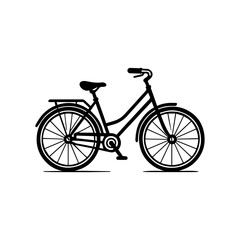 Bicycle with clean line art and simple wheel details