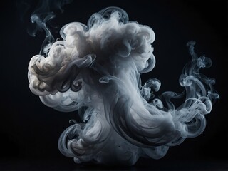 Elegant Smoke Wisp Curling Against Dark Background